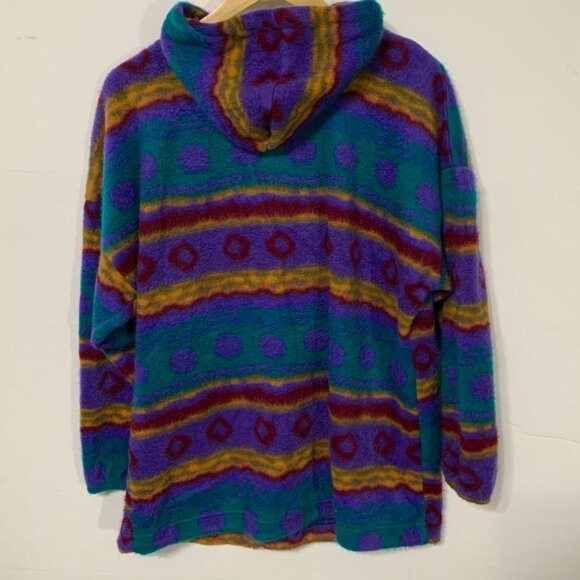Jeans Wear Vintage Aztec Print Pullover, Hood, 1/4 Zip, 90s Indie Size Medium - Picture 12 of 16